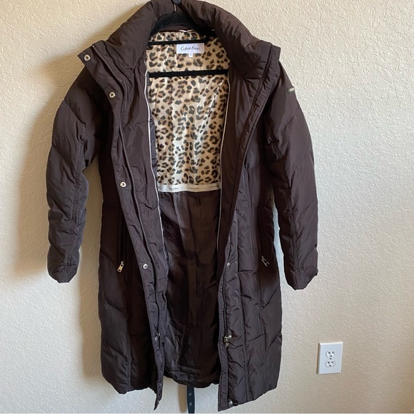 Calvin Klein Down Brown Jacket Women’s Sise S - Picture 3 of 16